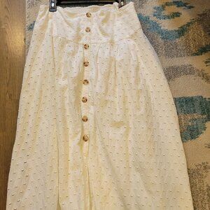 Maeve by Anthropologie White Midi Skirt